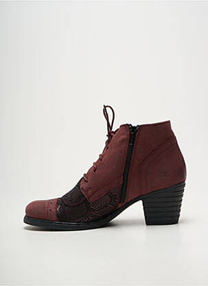 Bottines/boots tissage satiné talon de 4 à 6cm violet ALCE SHOES femme