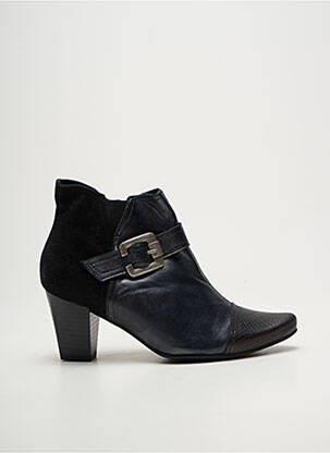 Bottines/boots tissage satiné talon de 4 à 6cm noir GEO-REINO femme