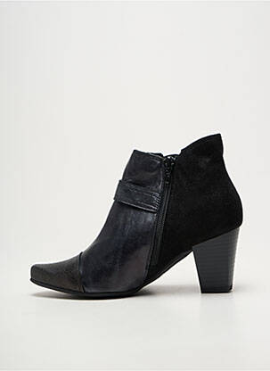 Bottines/boots tissage satiné talon de 4 à 6cm noir GEO-REINO femme