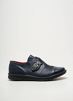 Chaussures de confort tissage satiné talon plat jusqu'à 3cm bleu NICE femme