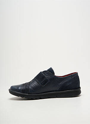 Chaussures de confort tissage satiné talon plat jusqu'à 3cm bleu NICE femme
