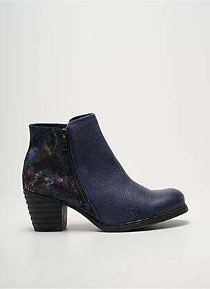 Bottines/boots tissage satiné talon de 4 à 6cm bleu NICE femme