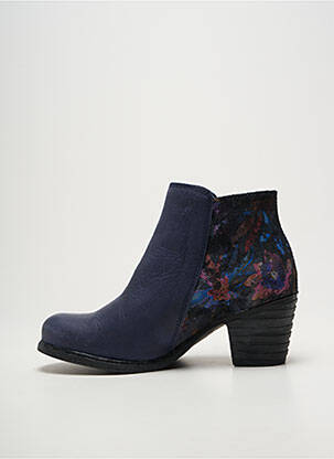 Bottines/boots tissage satiné talon de 4 à 6cm bleu NICE femme