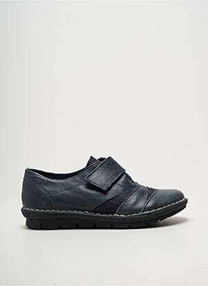 Chaussures de confort tissage satiné talon plat jusqu'à 3cm bleu NICE femme