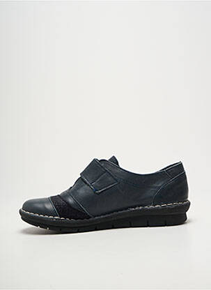 Chaussures de confort tissage satiné talon plat jusqu'à 3cm bleu NICE femme