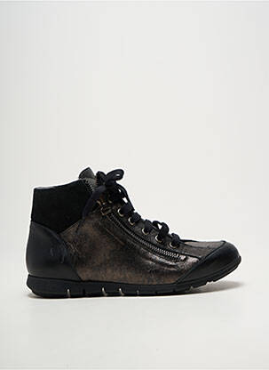 Bottines/boots tissage satiné talon plat jusqu'à 3cm noir FOLIE'S femme