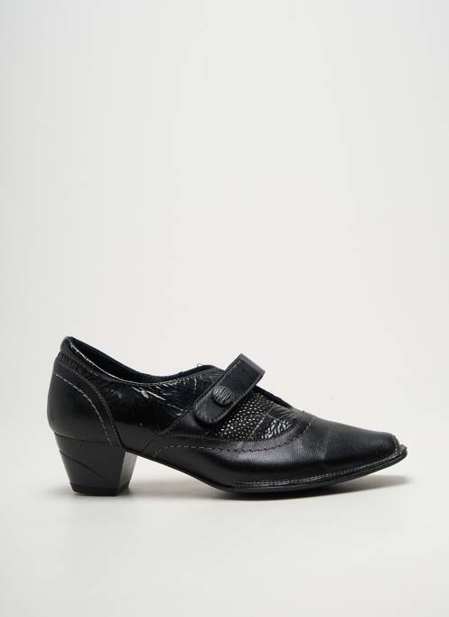 Derbies effet froissé talon de 4 à 6cm noir GEO-REINO femme