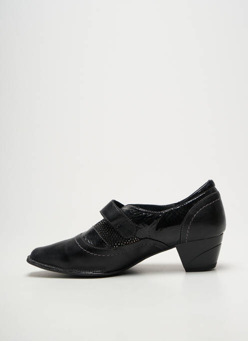 Derbies effet froissé talon de 4 à 6cm noir GEO-REINO femme