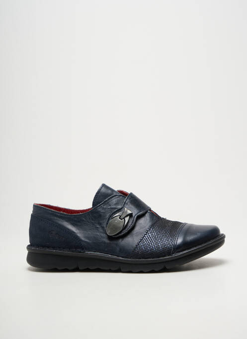 Chaussures de confort tissage satiné talon plat jusqu'à 3cm bleu NICE femme