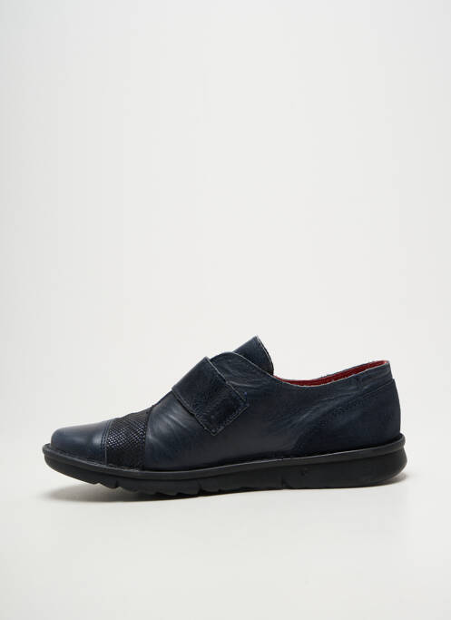Chaussures de confort tissage satiné talon plat jusqu'à 3cm bleu NICE femme