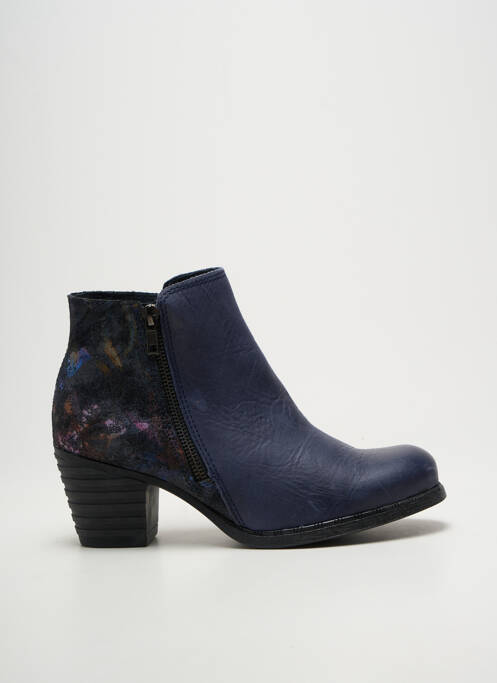 Bottines/boots tissage satiné talon de 4 à 6cm bleu NICE femme