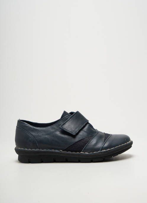Chaussures de confort tissage satiné talon plat jusqu'à 3cm bleu NICE femme