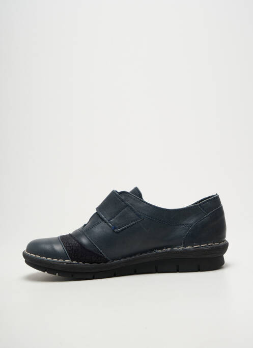 Chaussures de confort tissage satiné talon plat jusqu'à 3cm bleu NICE femme