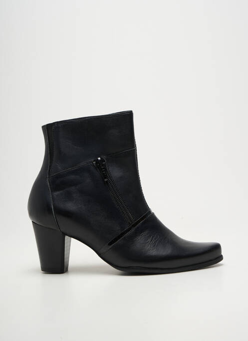 Bottines/boots tissage satiné talon de 4 à 6cm noir GEO-REINO femme