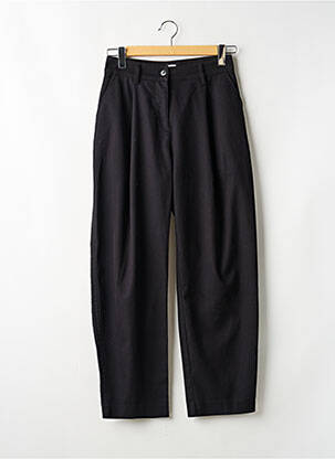 Pantalon droit tissage popeline taille haute noir WEEKDAY femme