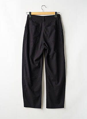 Pantalon droit tissage popeline taille haute noir WEEKDAY femme