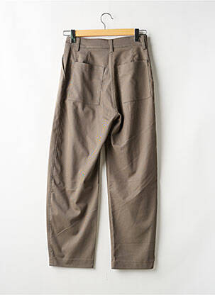 Pantalon droit tissage popeline taille haute gris WEEKDAY femme
