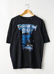 T-shirt stretch manches courtes noir GIRAFON BLEU homme