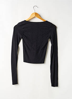 Pull coupe cintrée manches longues noir SANS MARQUE femme