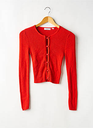 Gilet manches longues col rond rouge BRAVE SOUL femme