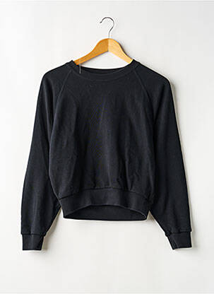 Sweat-shirt stretch manches longues noir UNIQLO femme