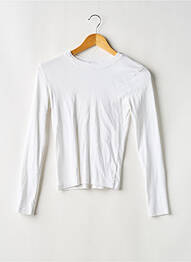 T-shirt manches longues manches longues blanc TOPSHOP femme