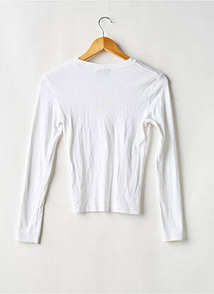 T-shirt manches longues manches longues blanc TOPSHOP femme
