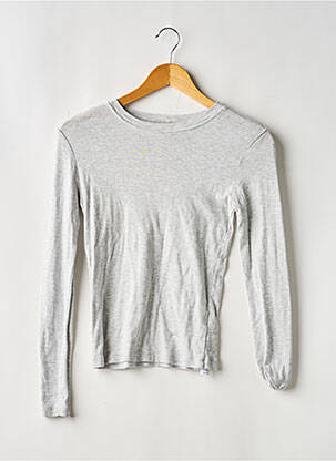 T-shirt manches longues manches longues gris TOPSHOP femme