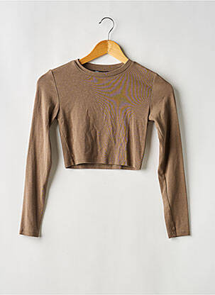 Top stretch manches longues marron ZARA femme
