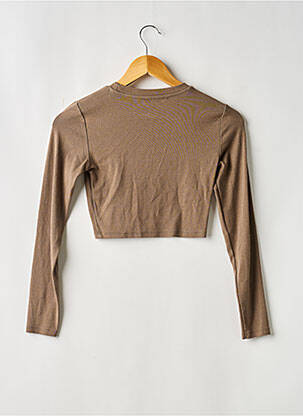 Top stretch manches longues marron ZARA femme