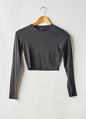 Top stretch manches longues gris ZARA femme