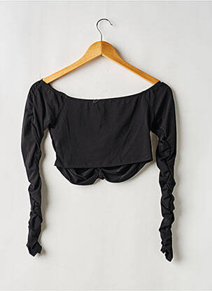 Top tissage jersey manches longues noir SANS MARQUE femme