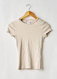 T-shirt stretch manches courtes beige GINA TRICOT femme