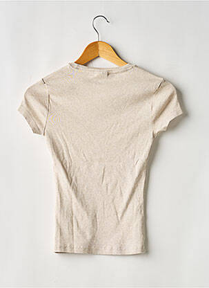 T-shirt stretch manches courtes beige GINA TRICOT femme