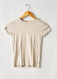 T-shirt stretch manches courtes beige TOPSHOP femme