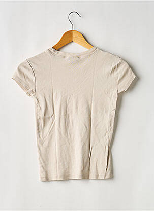 T-shirt stretch manches courtes beige TOPSHOP femme