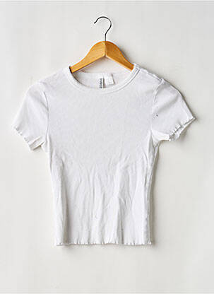 T-shirt stretch manches courtes blanc DIVIDED H&M femme