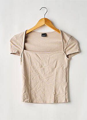 T-shirt stretch manches courtes marron GINA TRICOT femme