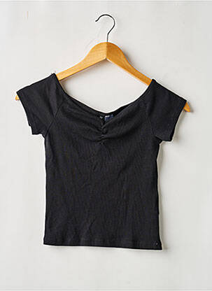 Top stretch manches courtes noir DIVIDED H&M femme