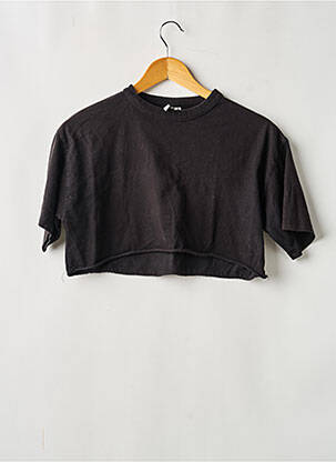 Top tissage jersey manches courtes noir ASOS femme