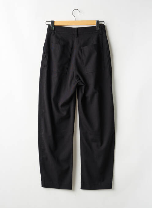 Pantalon droit tissage popeline taille haute noir WEEKDAY femme