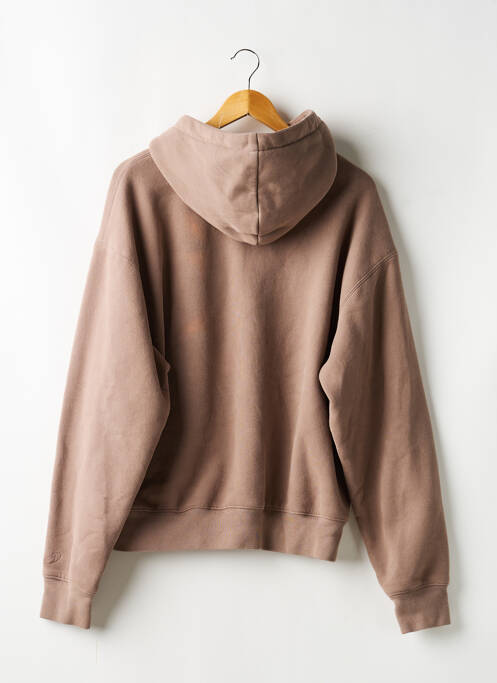 Sweat-shirt à capuche tissage jersey manches longues marron DECATHLON femme