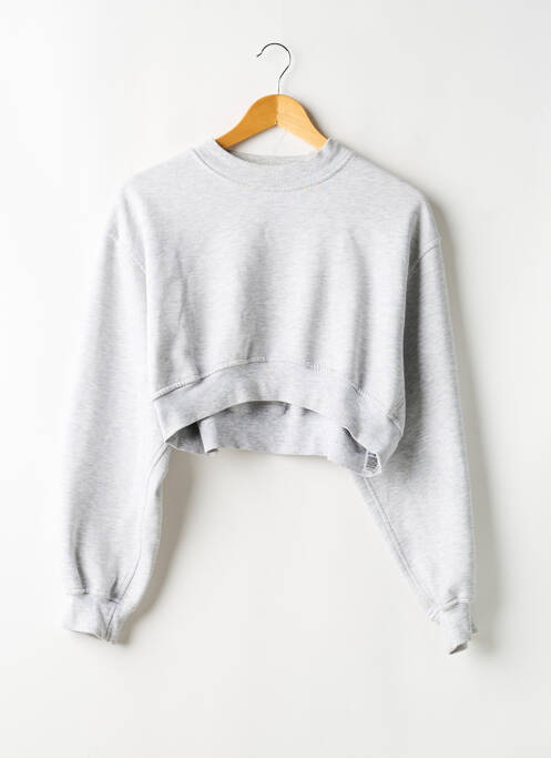 Sweat-shirt stretch manches longues gris ASOS femme