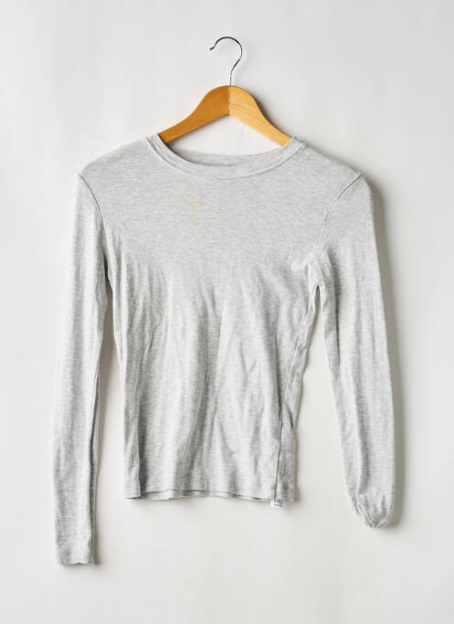 T-shirt manches longues manches longues gris TOPSHOP femme