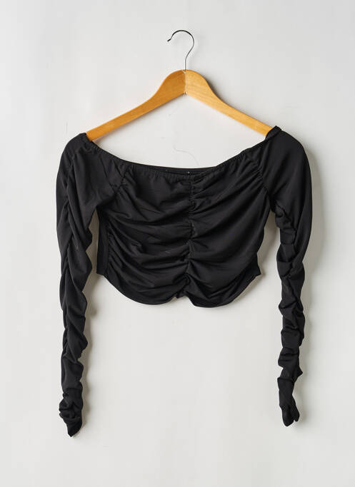 Top tissage jersey manches longues noir SANS MARQUE femme
