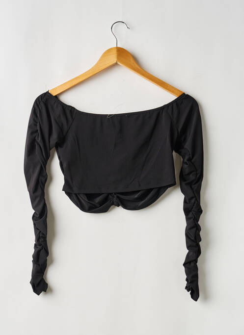 Top tissage jersey manches longues noir SANS MARQUE femme