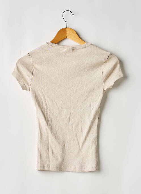 T-shirt stretch manches courtes beige GINA TRICOT femme