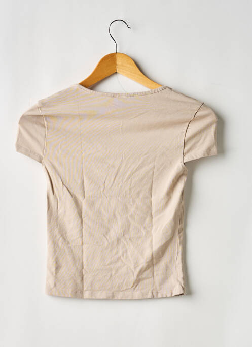 T-shirt stretch manches courtes marron GINA TRICOT femme