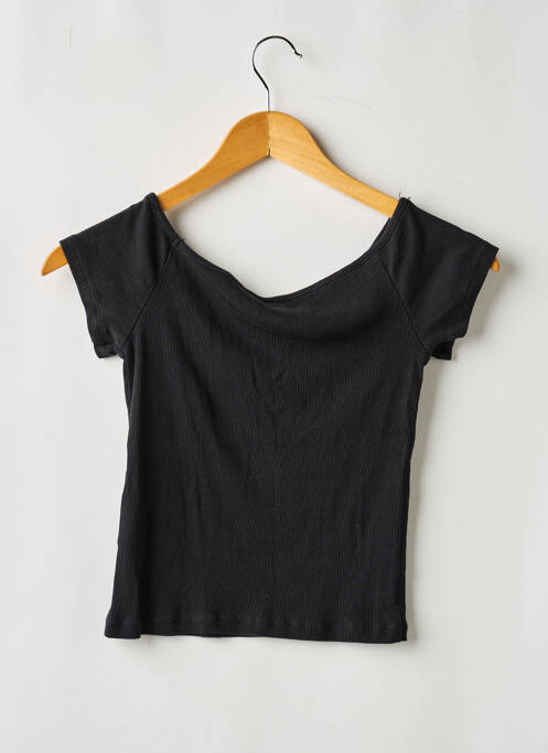 Top stretch manches courtes noir DIVIDED H&M femme