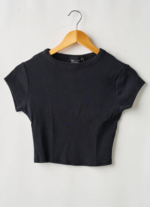 T-shirt coupe droite manches courtes noir ASOS femme